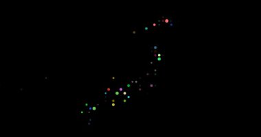 Flying Dots Animation Dissolving into Japan Silhouette Design