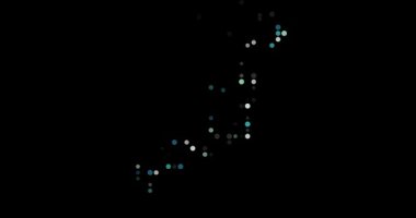 Japan Map Formed by Flying Abstract Circles