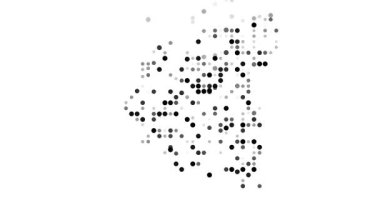 Abstract Flying Dots Build Generative Nicaragua Contour Animation