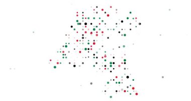 Generative Circle Motion Creating Kuwait Shape