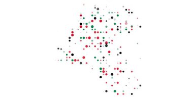 Circles Emerge from Void Forming Kuwait Map Silhouette