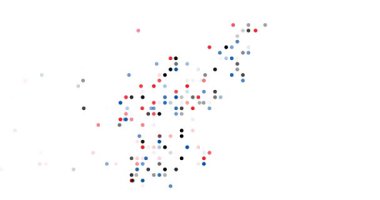 Abstract Particles Drift Assembling Post-Conceptual North Korea Silhouette