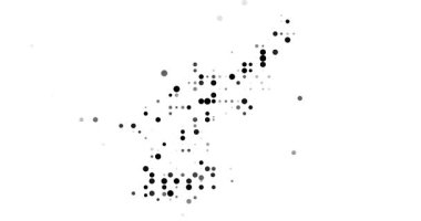 Circles Emerge from Void Forming North Korea Map Silhouette