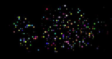 Abstract Orbs Drift Assembling Kazakh Generative Silhouette Design