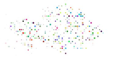 Flying Circles Forming Kazakhstan Silhouette