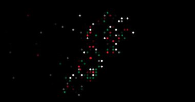 Abstract Orbs Drift Assembling Lebanese Generative Silhouette Design