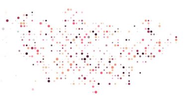 Hypnotic Orbs Converge Crafting Mongolia's Abstract Map Silhouette