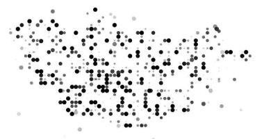 Mongolia map visualized in flowing circles