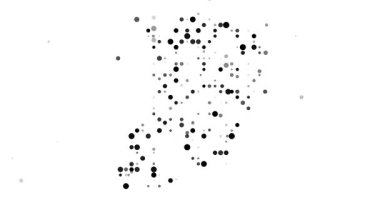 Flowing Macao silhouette with generative circles