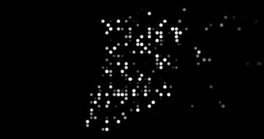 Abstract Particles Drift Assembling Post-Conceptual Macau Silhouette