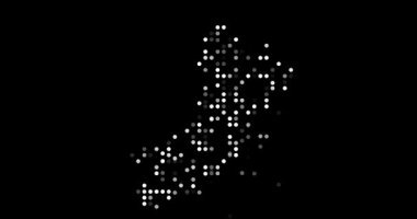 Hypnotic Orbs Converge Crafting Oman's Abstract Map Silhouette