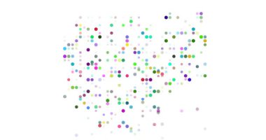 Kavramsal Kamboçya Siluetini Birleştiren Soyut Parçacıklar Sürükleniyor