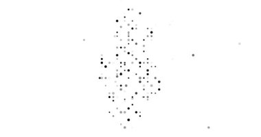 Circles Emerge from Void Forming Qatar Map Silhouette