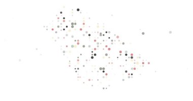 Surreal Circles Swarm to Form Saudi Generative Silhouette