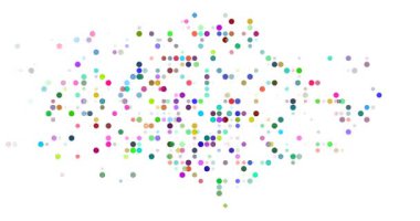 Abstract Orbs Drift Assembling Singaporean Generative Silhouette Design