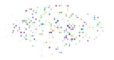 Abstract Particles Drift Assembling Post-Conceptual Singapore Silhouette