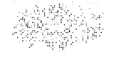 Flying Circles Generating Singapore Map Silhouette