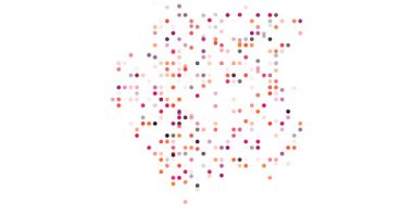 Digital Spheres Emerge Forming Hypnotic Suriname Map Animation