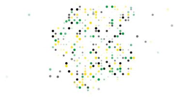 Hypnotic Orbs Converge Crafting Suriname's Abstract Map Silhouette