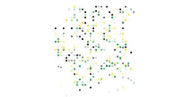 Suriname national outline formed with generative art