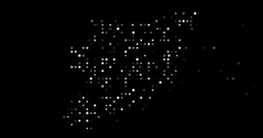 Abstract Particles Drift Assembling Post-Conceptual Syria Silhouette