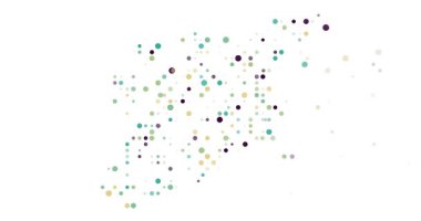 Digital art circles animate Syrian Arab Republic map