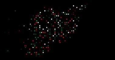 Circles Emerge from Void Forming Syria Map Silhouette