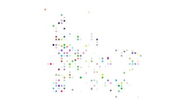 Abstract Flying Dots Build Generative French Southern Territories Contour Animation