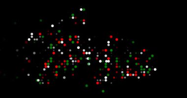 Flying dots forming Tajikistan silhouette abstract art