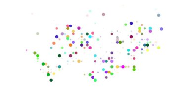 Flying dots build Falkland Islands abstract silhouette art