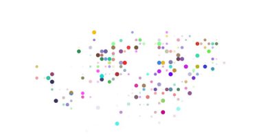 Generative circles forming Falkland Islands map silhouette