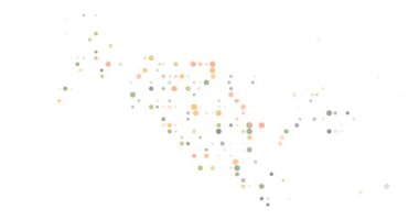 Generative circles beyond borders shape Uzbekistan silhouette