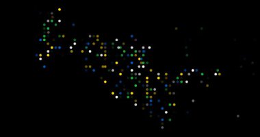 Abstract Particles Drift Assembling Post-Conceptual Turkmenistan Silhouette