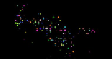 Dynamic circular abstraction of Uzbekistan geographic silhouette