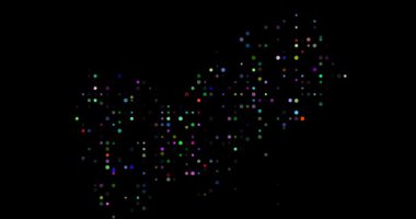 Generative visual circles assemble Yemen map silhouette design