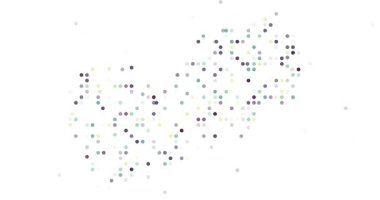 Emergent circle patterns forming Yemen artistic silhouette