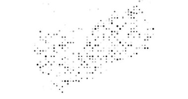 Generative art circles constructing Yemen geographical outline