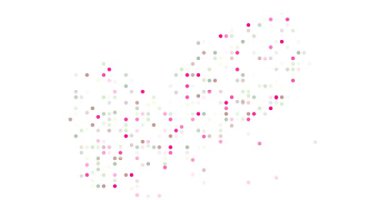 Generative visual circles assemble Yemen map silhouette design