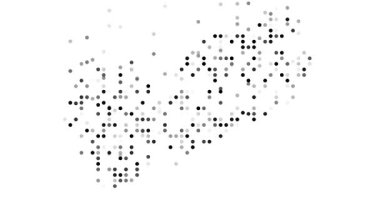 Minimalist digital circles shaping Yemen abstract map silhouette