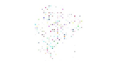 Hypnotic Orbs Converge Crafting Ecuador's Abstract Map Silhouette