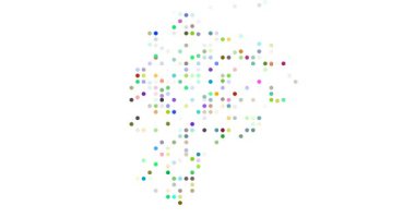 Digital Particles Drift Assembling Ethereal Ecuador Map Design