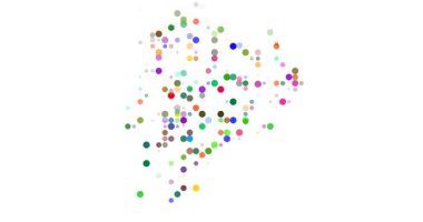 Circles Emerge from Void Forming Ecuador Map Silhouette