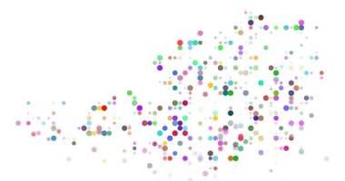 Surreal Circles Swarm to Form Austrian Generative Silhouette