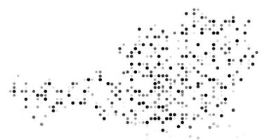 Abstract Particles Drift Assembling Post-Conceptual Austria Silhouette