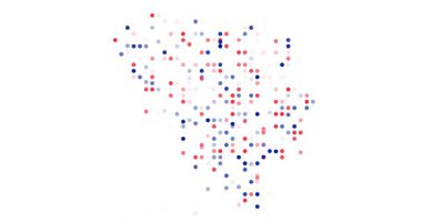 Ethereal Dots Emerge Forming Surreal Bosnia and Herzegovina Map Animation