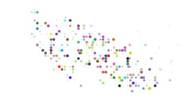 Abstract Particles Drift Assembling Post-Conceptual Aland Islands Silhouette