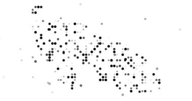 Abstract Flying Dots Build Generative Aland Islands Contour Animation