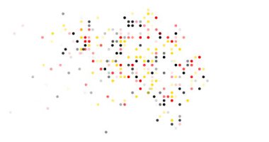 Post Conceptual Flying Circles Draw Belgium Silhouette