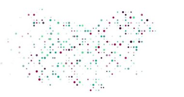 Surreal Circles Swarm to Form Bulgarian Generative Silhouette