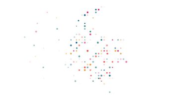 Creative Generative Art Builds Colombia Country Silhouette